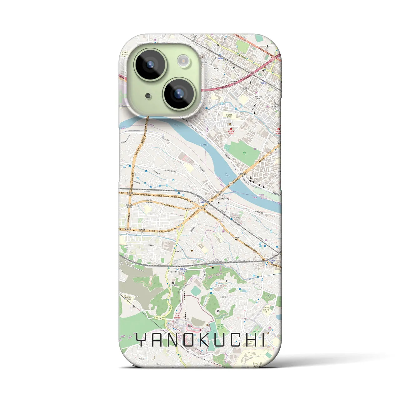 【矢野口(東京都)】地図柄iPhoneケース(バックカバータイプ)