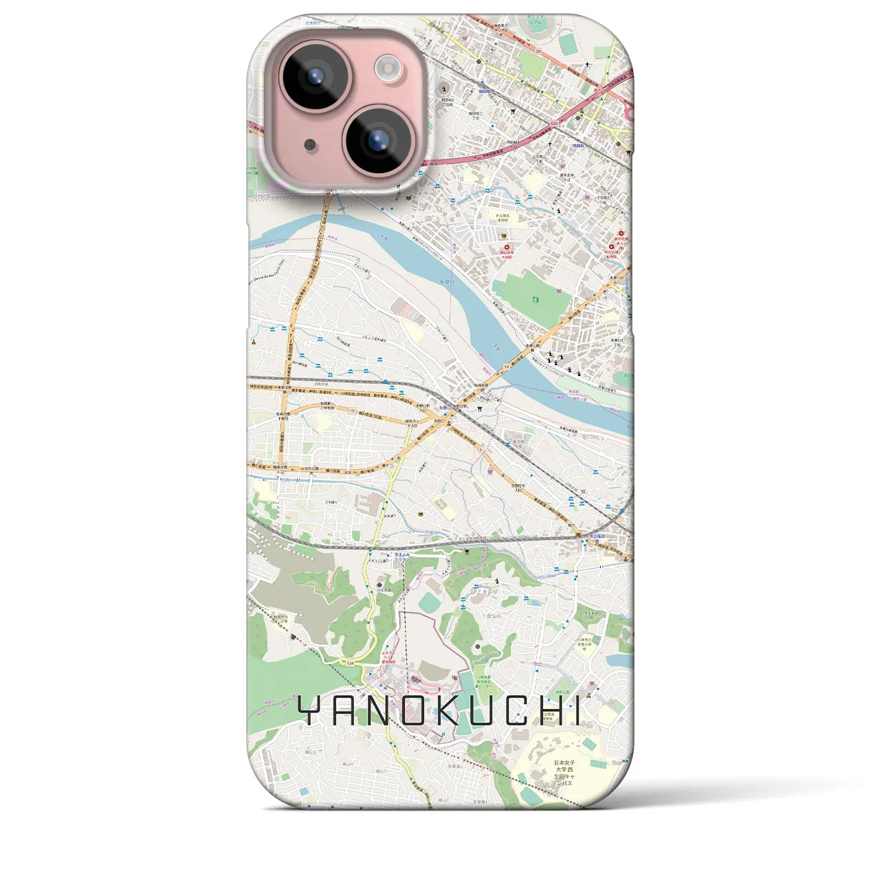 【矢野口(東京都)】地図柄iPhoneケース(バックカバータイプ)