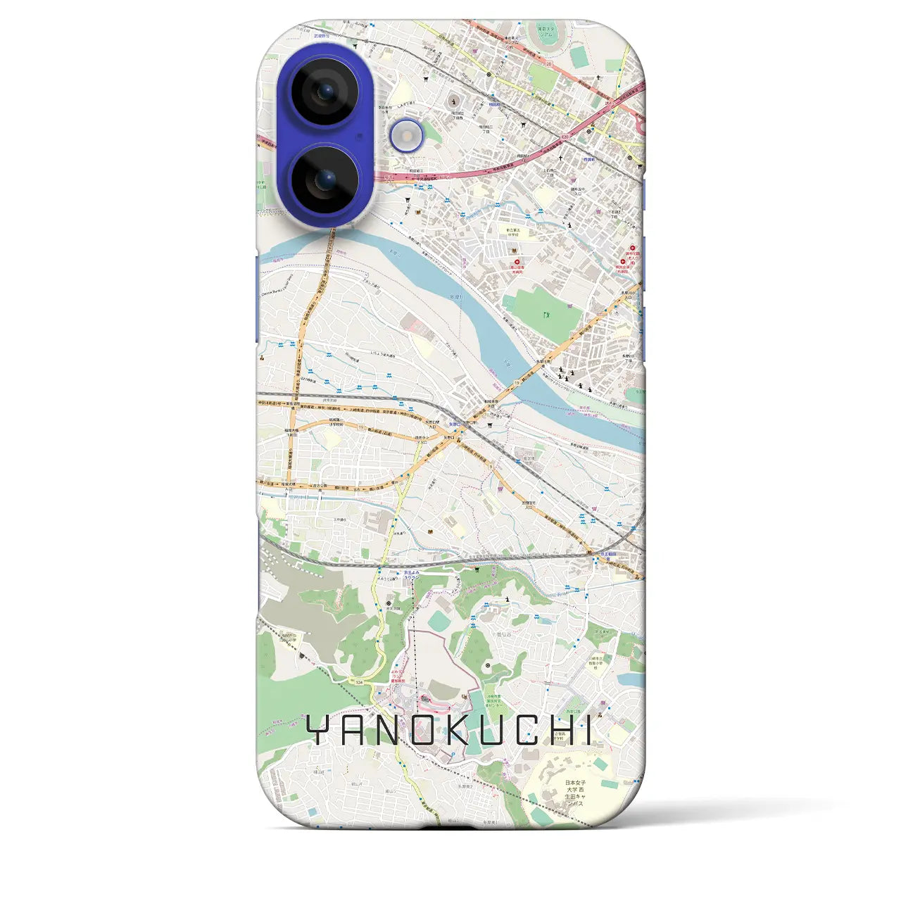 【矢野口(東京都)】地図柄iPhoneケース(バックカバータイプ)