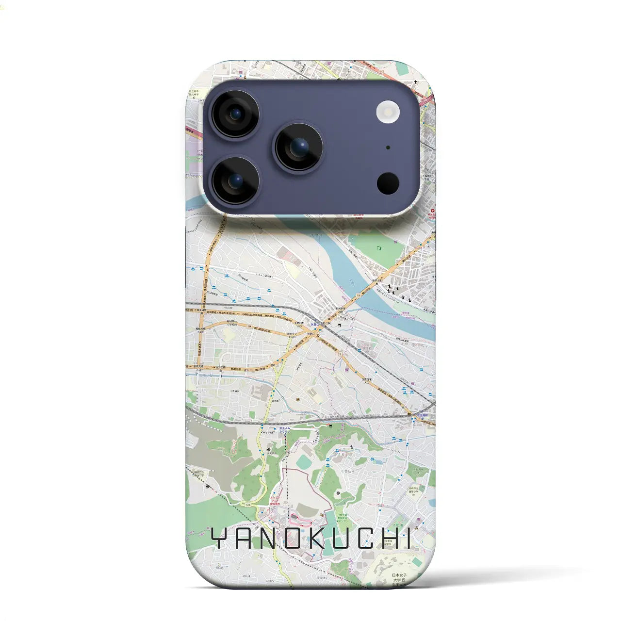 【矢野口(東京都)】地図柄iPhoneケース(バックカバータイプ)ブラック・iPhone 17 Pro Max 用