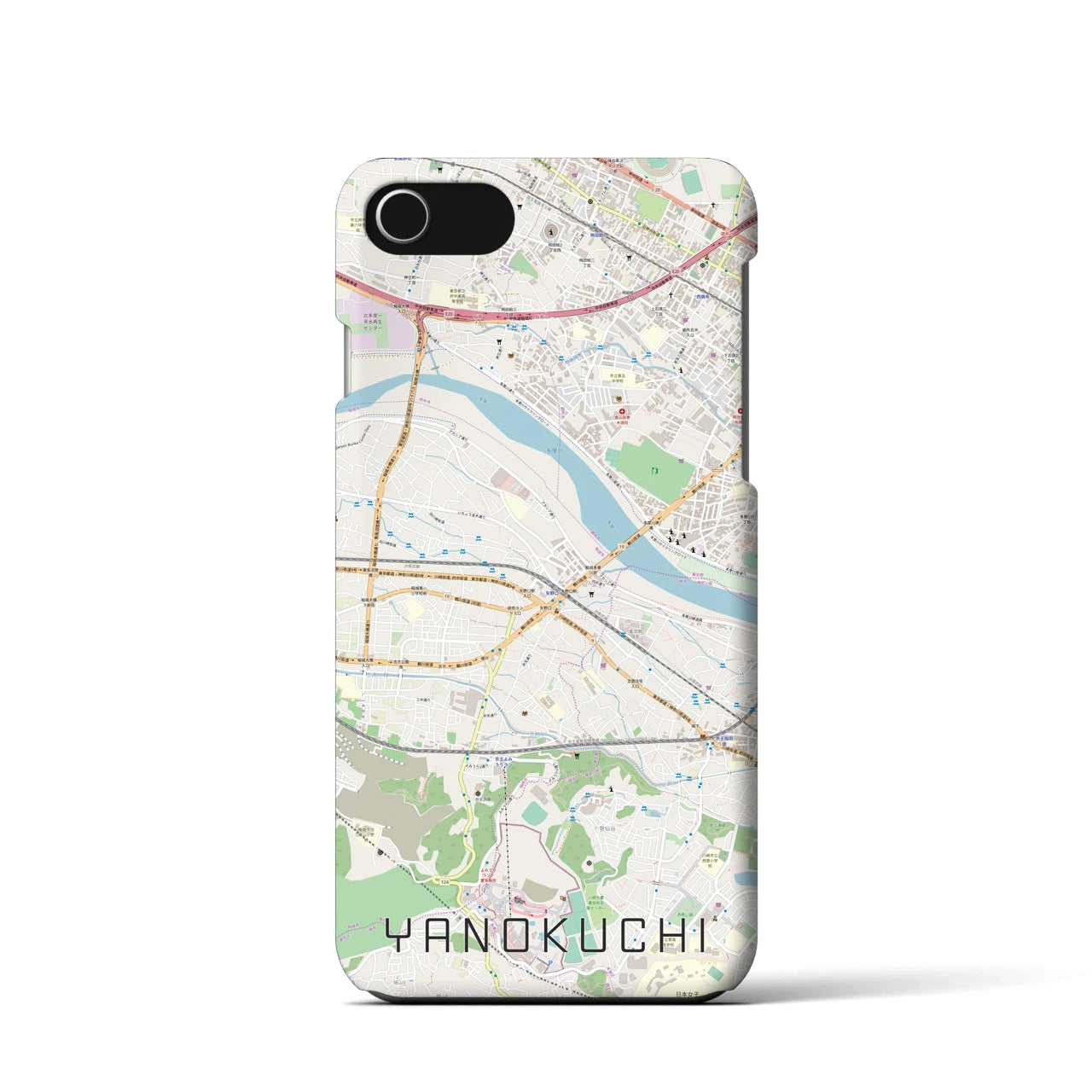【矢野口(東京都)】地図柄iPhoneケース(バックカバータイプ)
