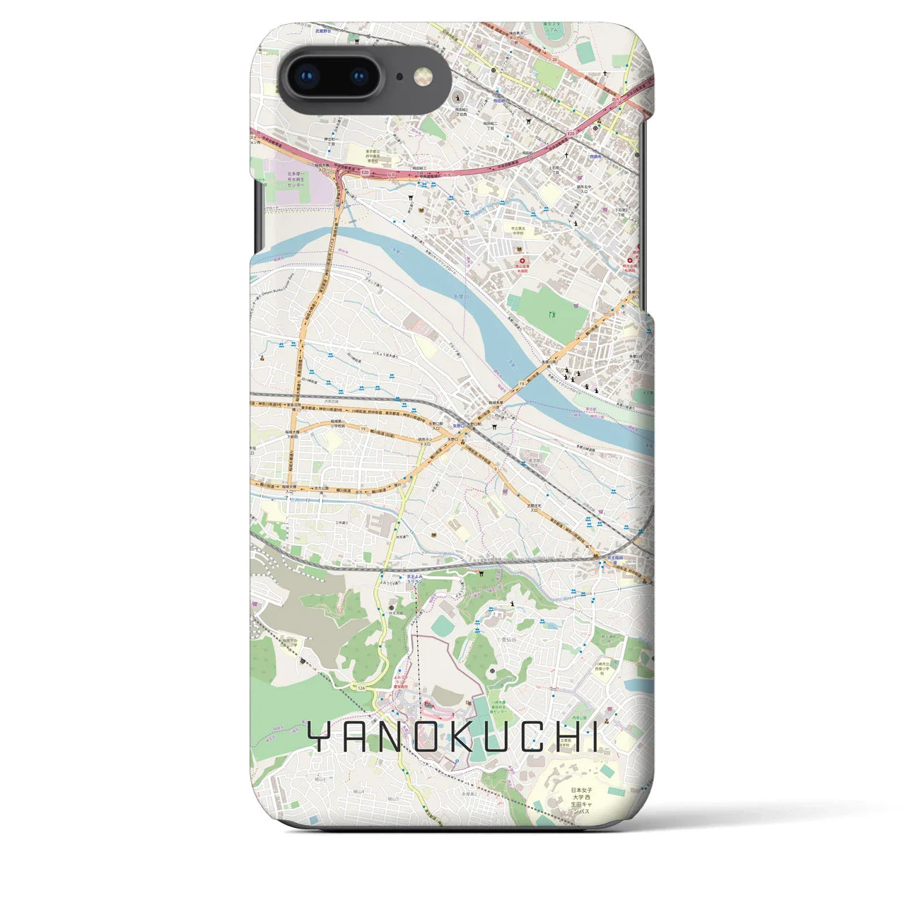 【矢野口(東京都)】地図柄iPhoneケース(バックカバータイプ)