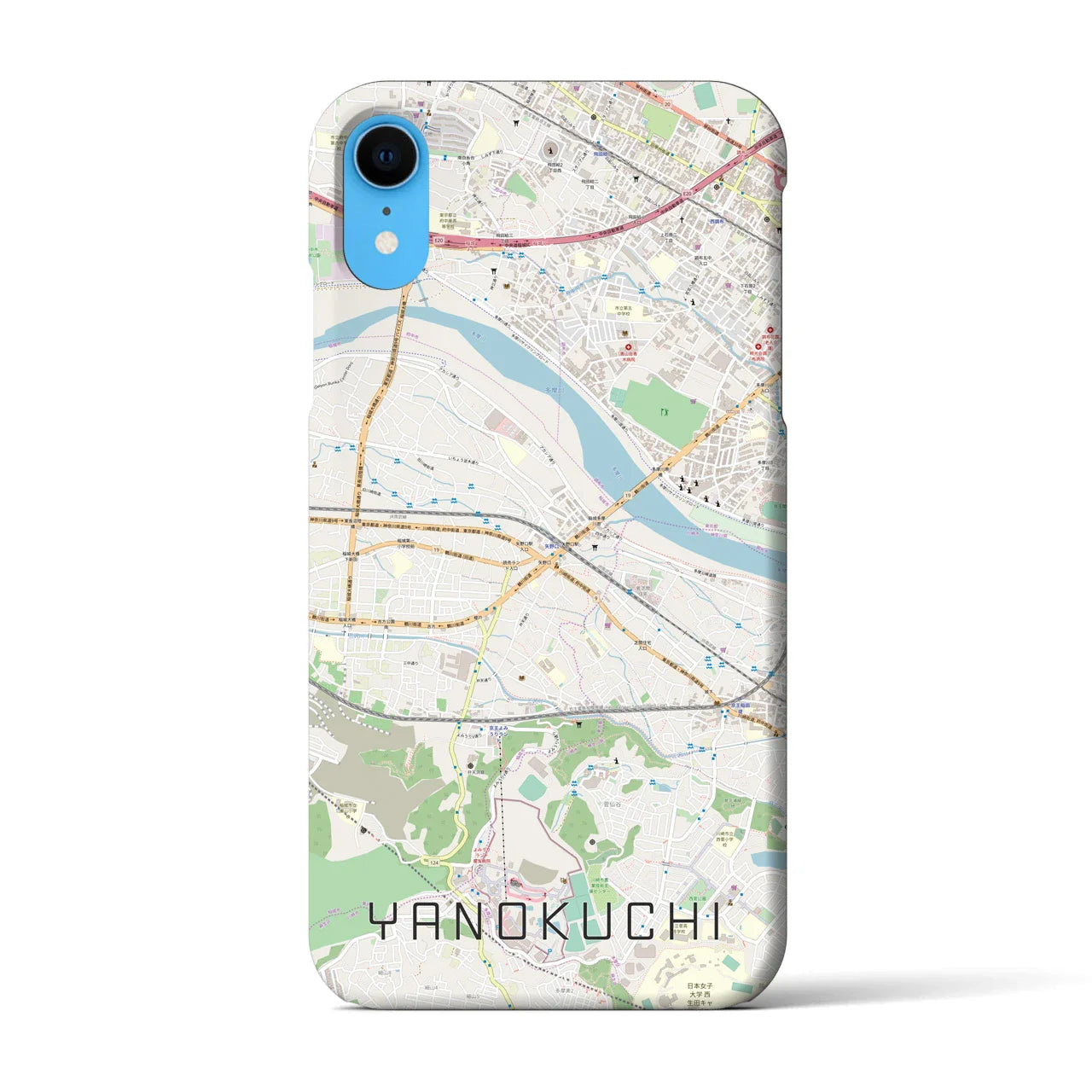 【矢野口(東京都)】地図柄iPhoneケース(バックカバータイプ)