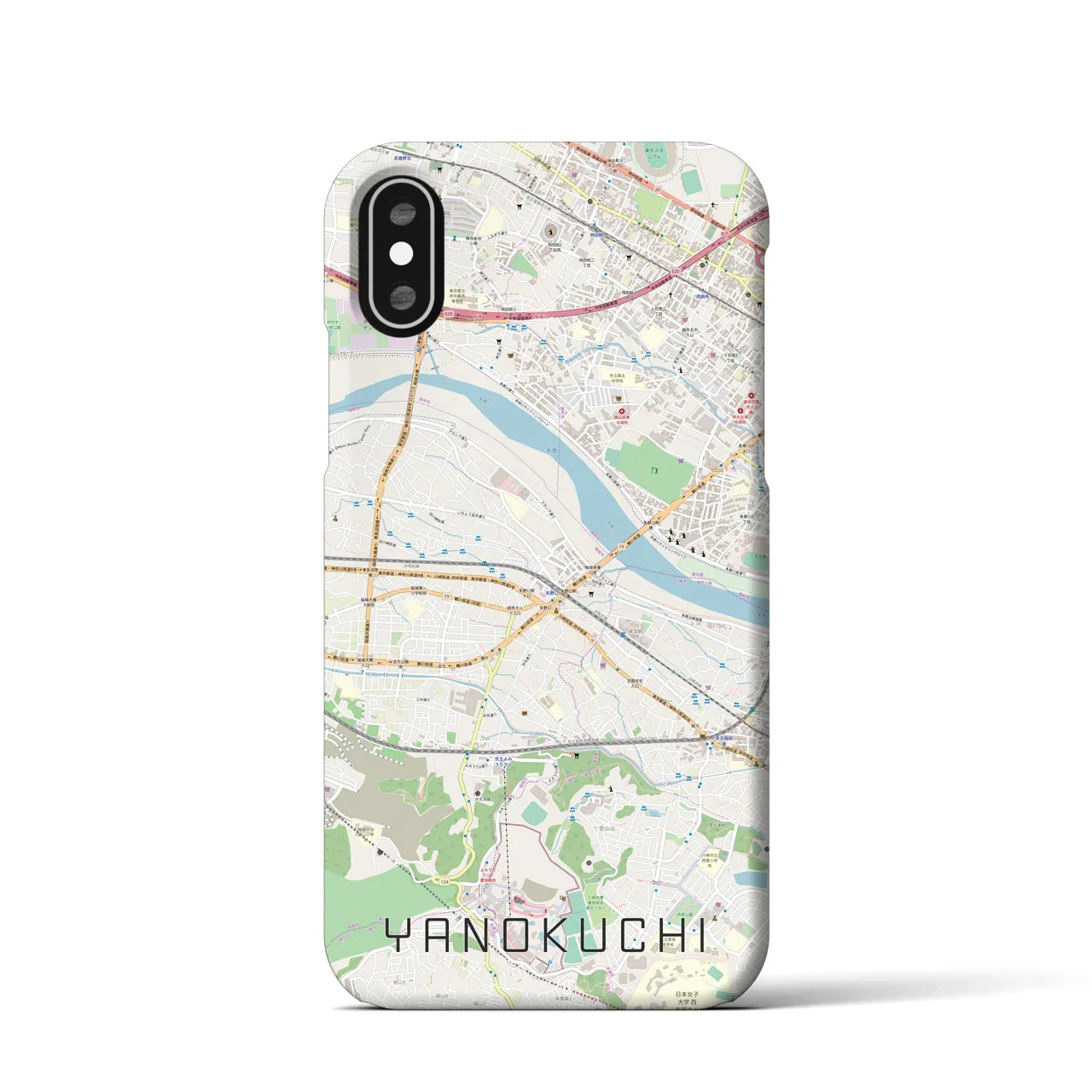 【矢野口(東京都)】地図柄iPhoneケース(バックカバータイプ)