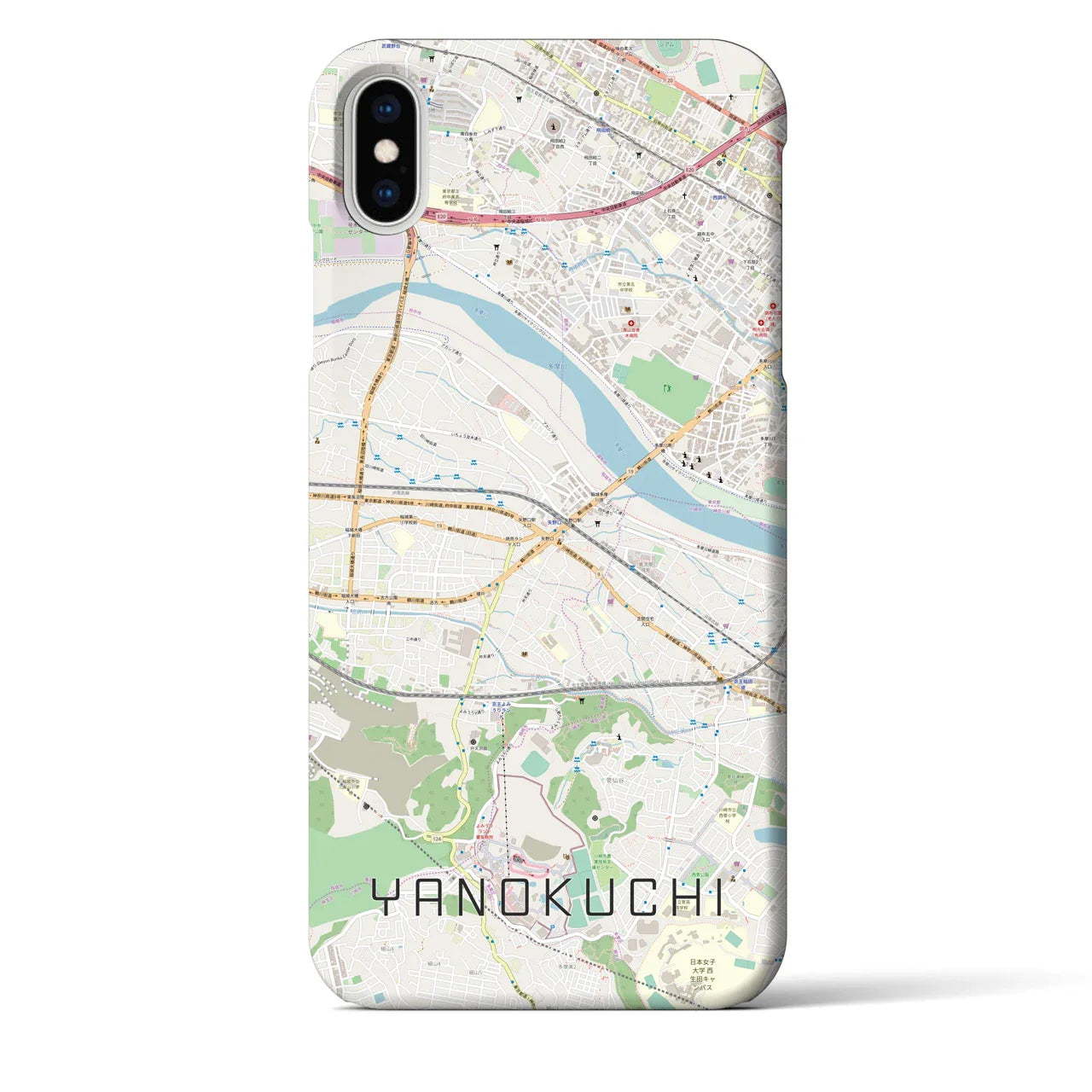 【矢野口(東京都)】地図柄iPhoneケース(バックカバータイプ)