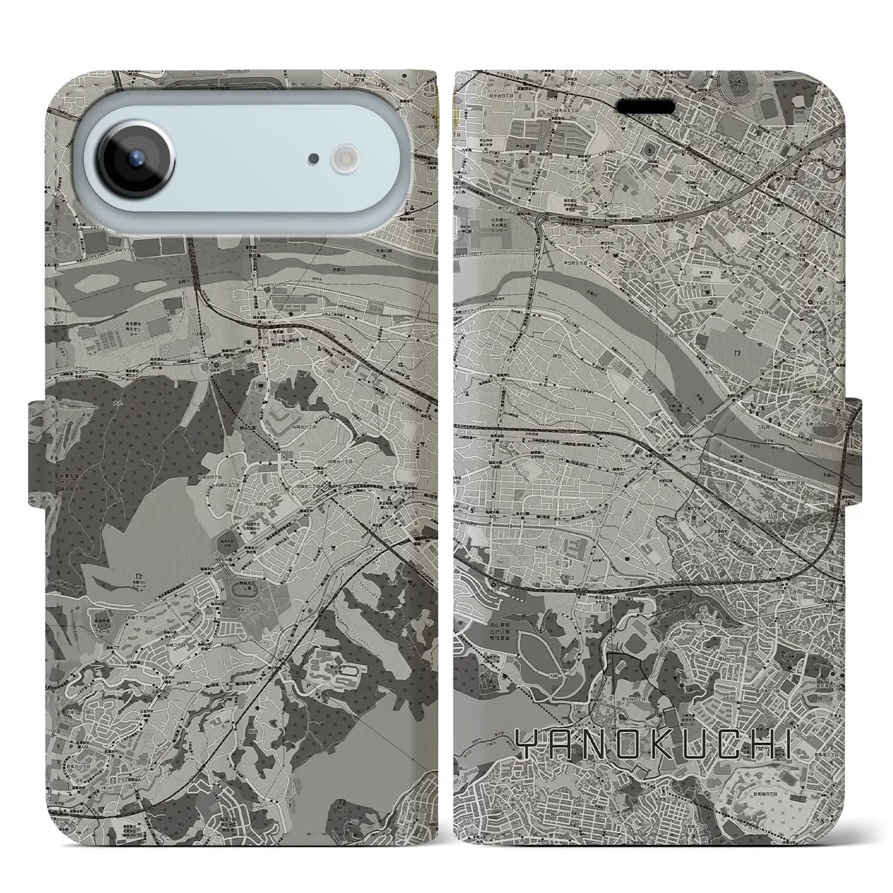 【矢野口(東京都)】地図柄iPhoneケース(手帳タイプ)