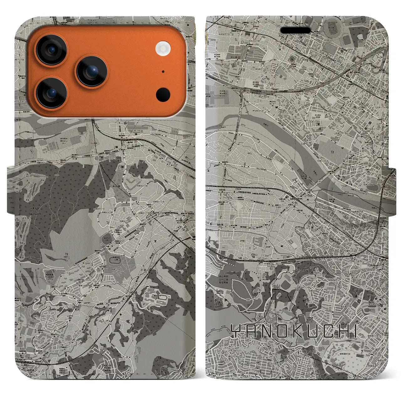 【矢野口(東京都)】地図柄iPhoneケース(手帳タイプ)