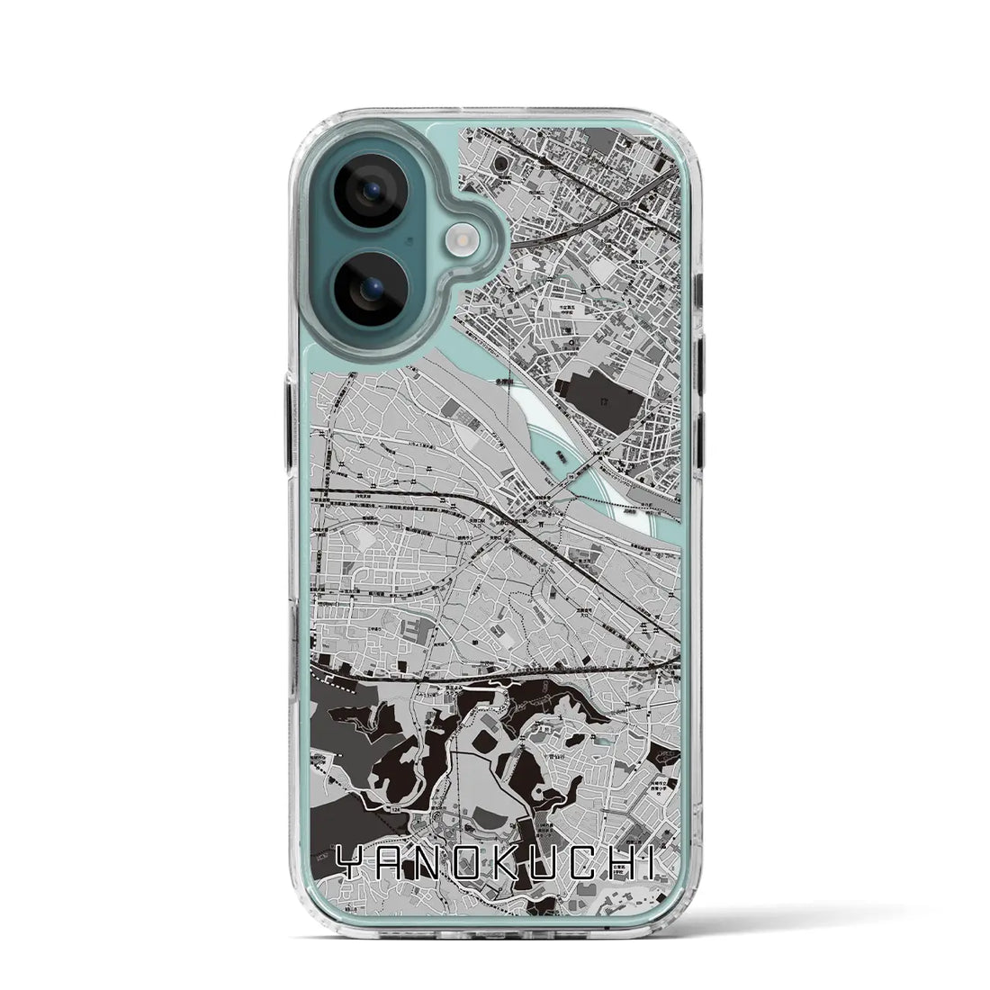 【矢野口(東京都)】地図柄iPhoneケース(MagSafeタイプ)モノトーン・iPhone 16 Pro 用