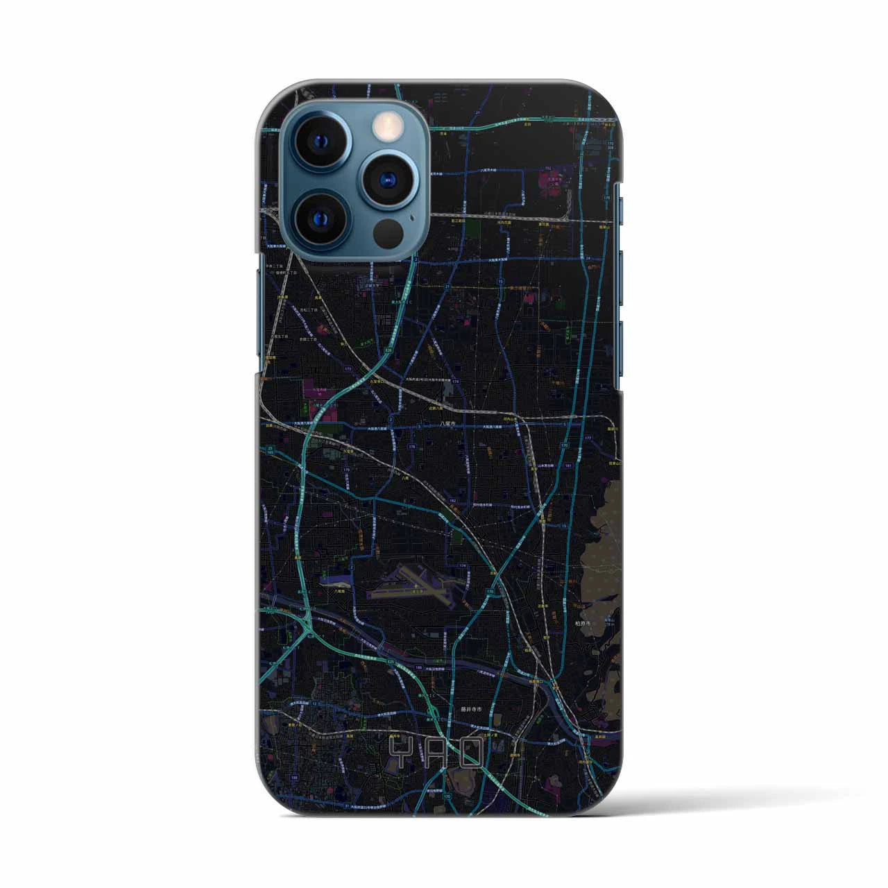 【八尾(大阪府)】地図柄iPhoneケース(バックカバータイプ)