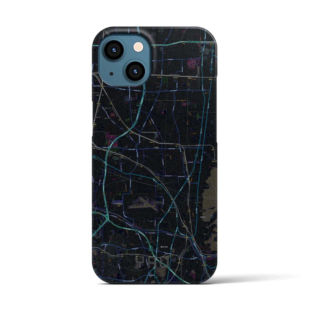 【八尾(大阪府)】地図柄iPhoneケース(バックカバータイプ)