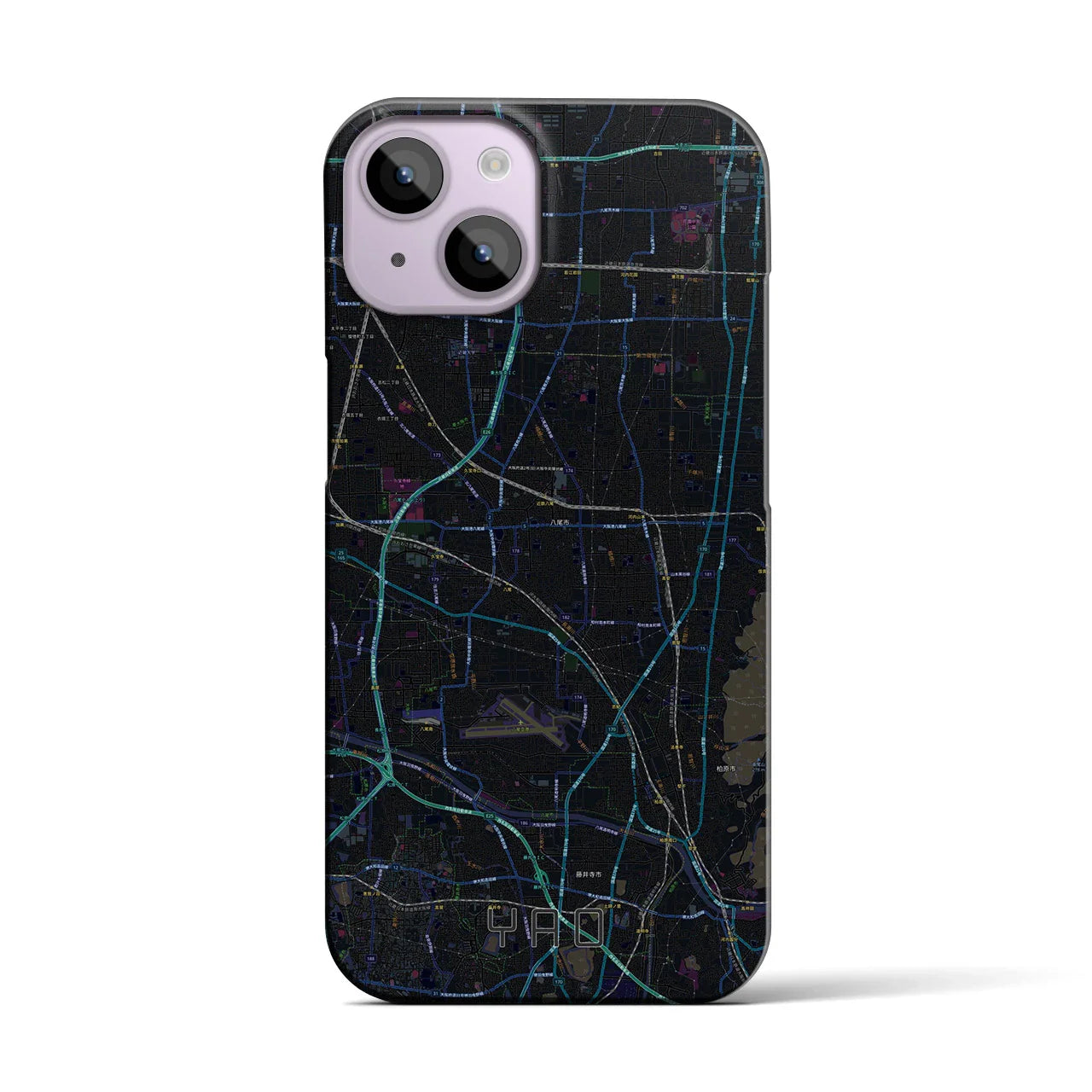 【八尾(大阪府)】地図柄iPhoneケース(バックカバータイプ)