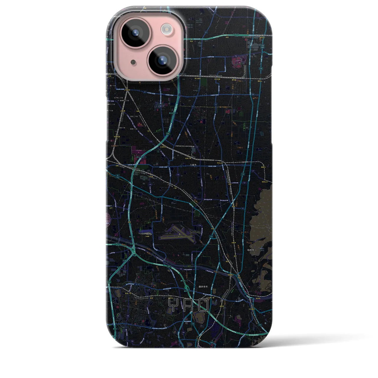 【八尾(大阪府)】地図柄iPhoneケース(バックカバータイプ)