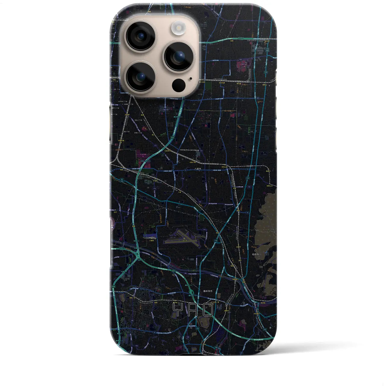 【八尾(大阪府)】地図柄iPhoneケース(バックカバータイプ)
