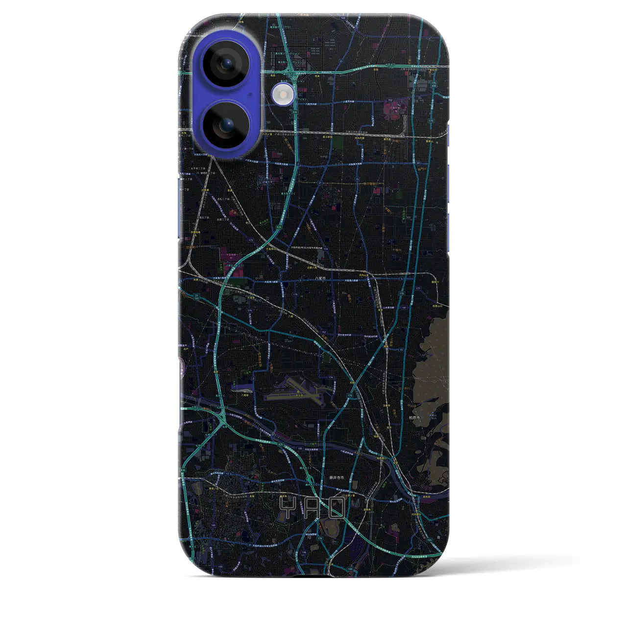 【八尾(大阪府)】地図柄iPhoneケース(バックカバータイプ)