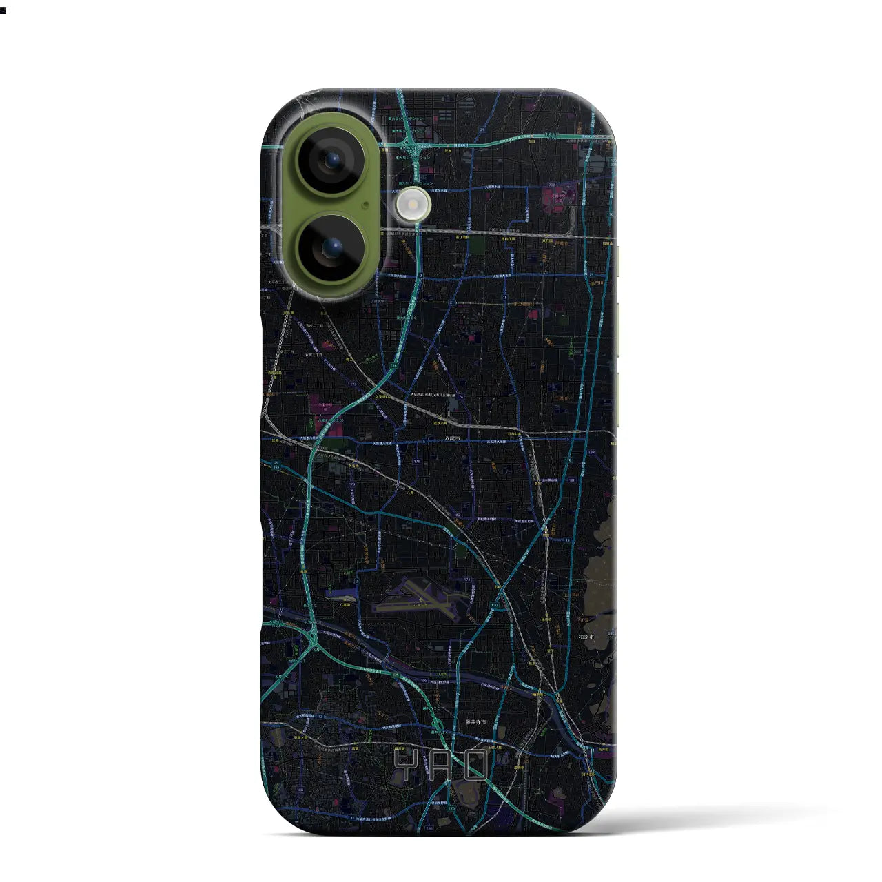 【八尾(大阪府)】地図柄iPhoneケース(バックカバータイプ)