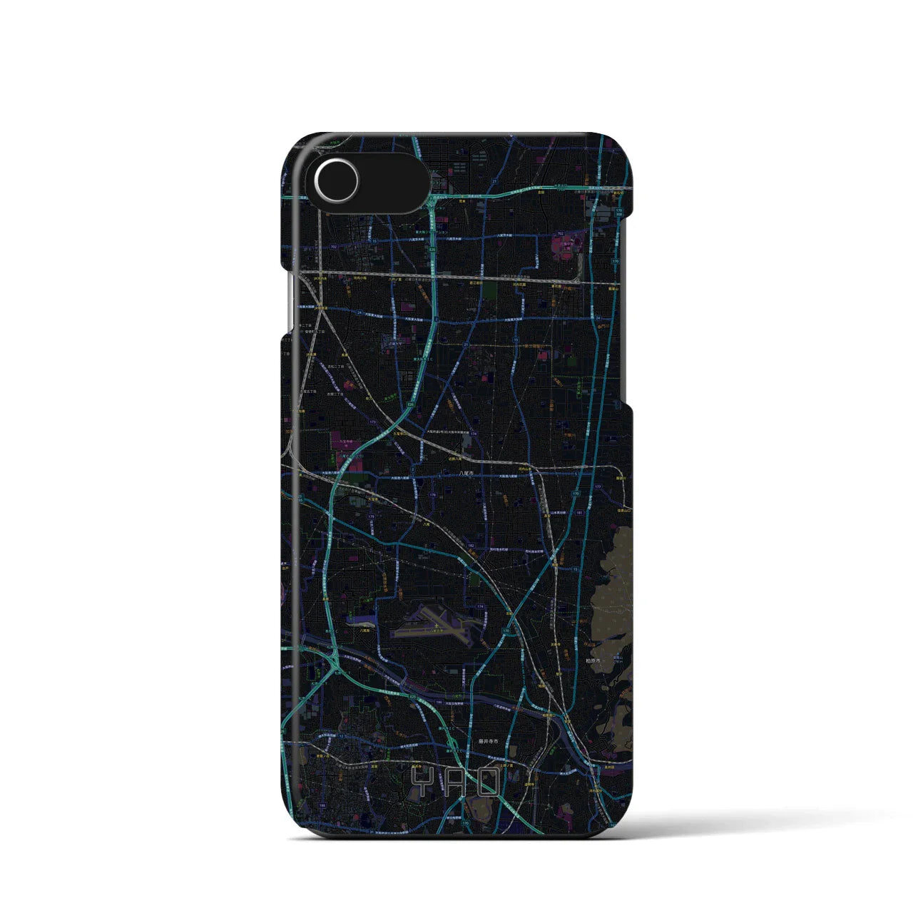 【八尾(大阪府)】地図柄iPhoneケース(バックカバータイプ)