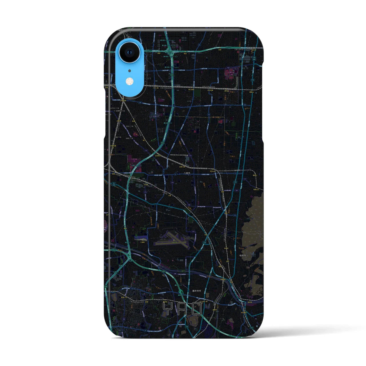 【八尾(大阪府)】地図柄iPhoneケース(バックカバータイプ)