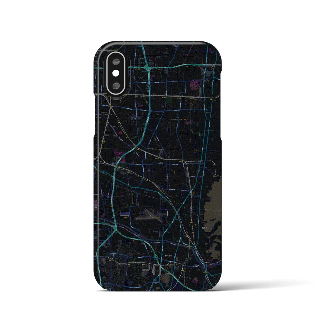 【八尾(大阪府)】地図柄iPhoneケース(バックカバータイプ)
