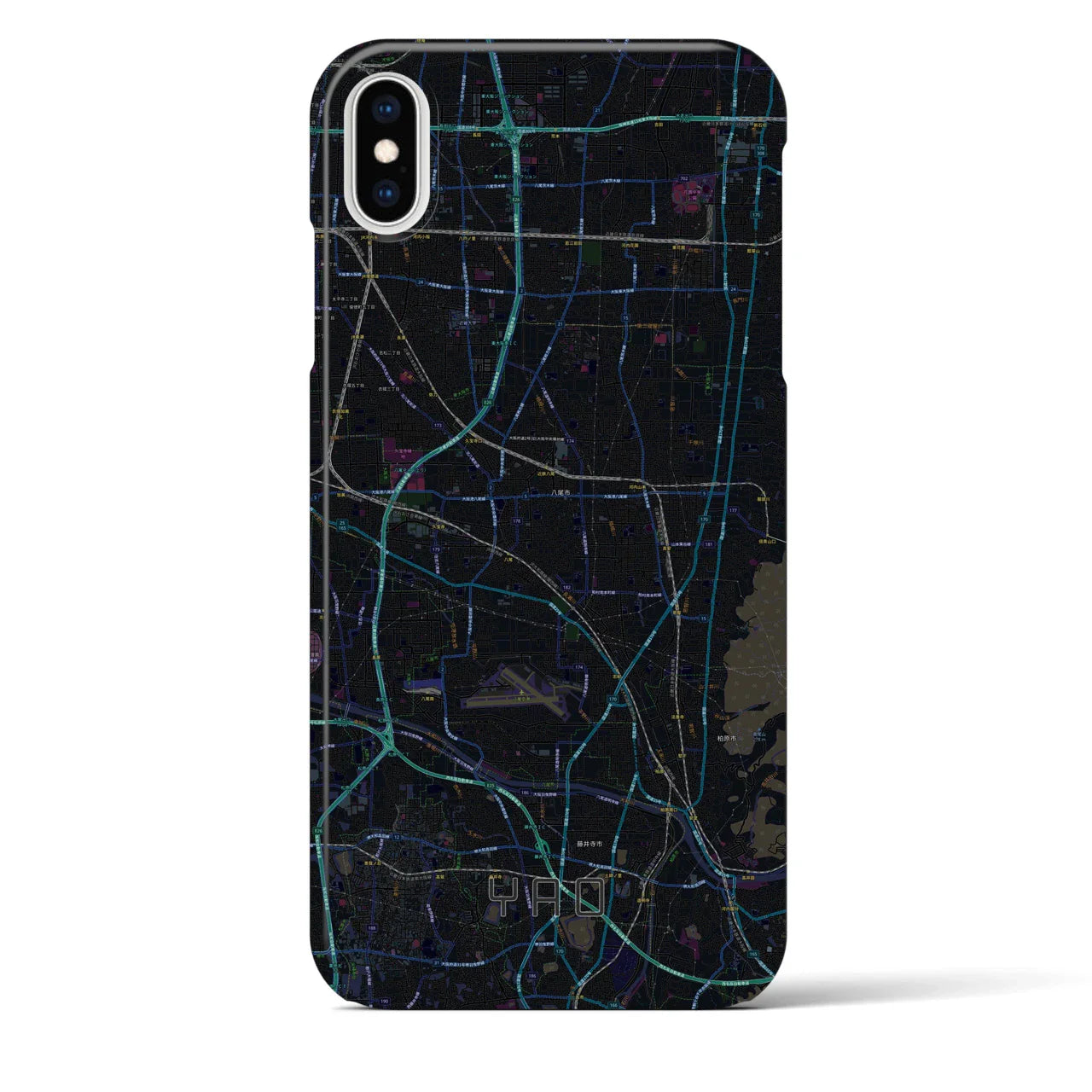 【八尾(大阪府)】地図柄iPhoneケース(バックカバータイプ)
