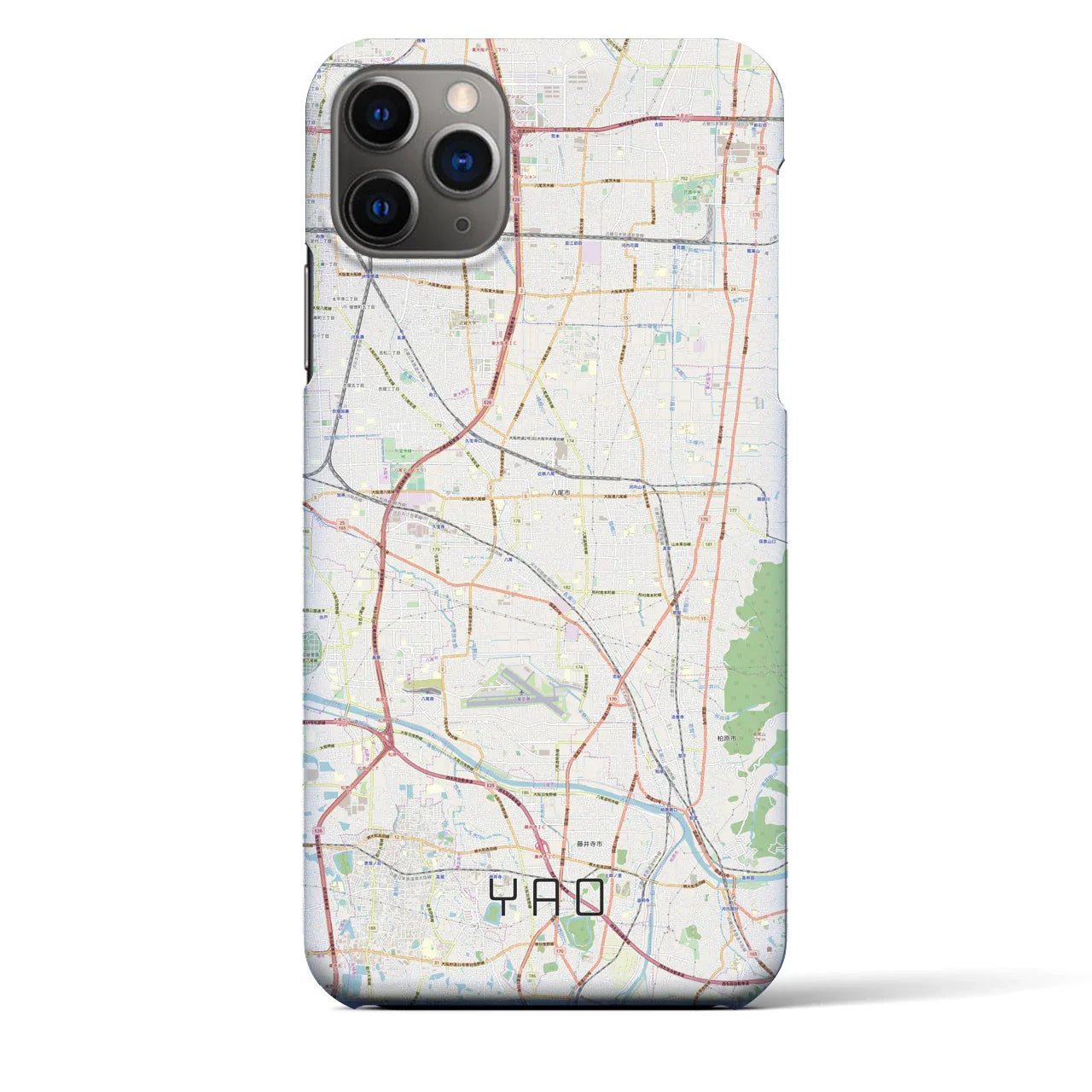 【八尾(大阪府)】地図柄iPhoneケース(バックカバータイプ)