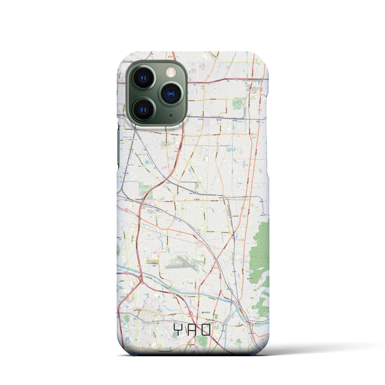 【八尾(大阪府)】地図柄iPhoneケース(バックカバータイプ)