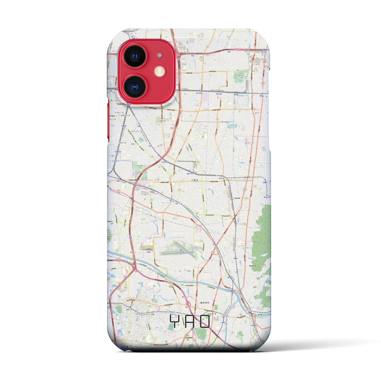 【八尾(大阪府)】地図柄iPhoneケース(バックカバータイプ)