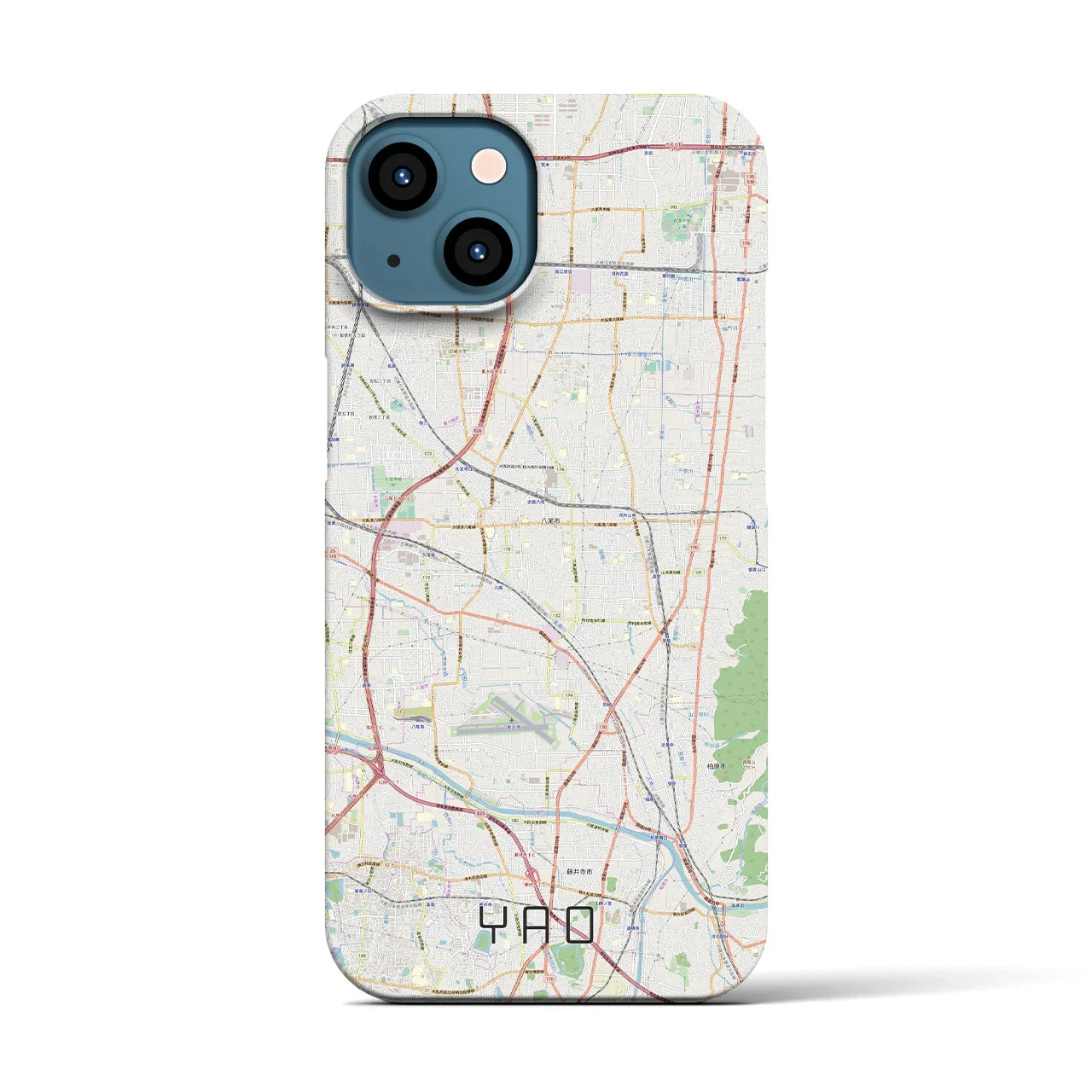 【八尾(大阪府)】地図柄iPhoneケース(バックカバータイプ)