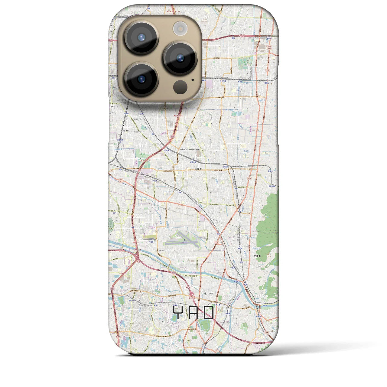 【八尾(大阪府)】地図柄iPhoneケース(バックカバータイプ)