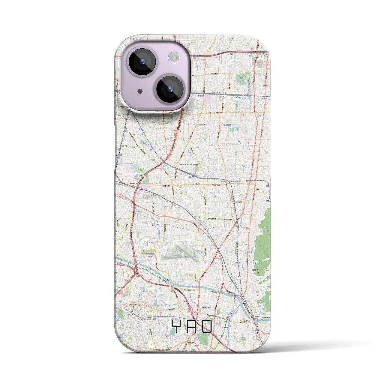 【八尾(大阪府)】地図柄iPhoneケース(バックカバータイプ)