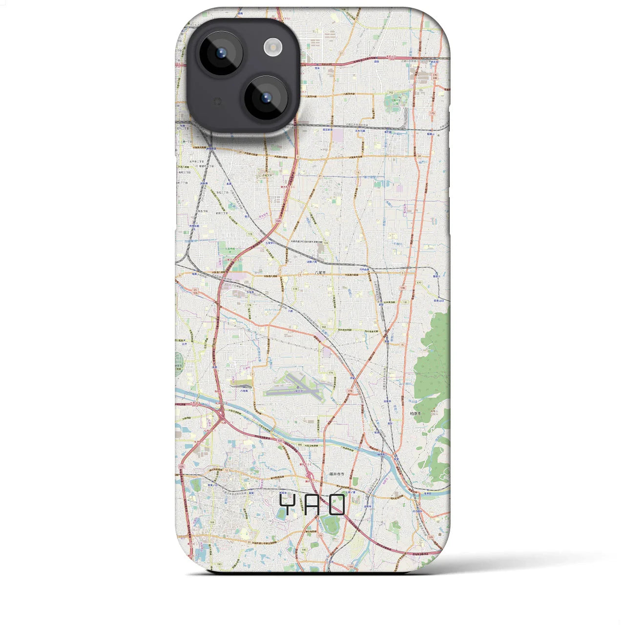 【八尾(大阪府)】地図柄iPhoneケース(バックカバータイプ)