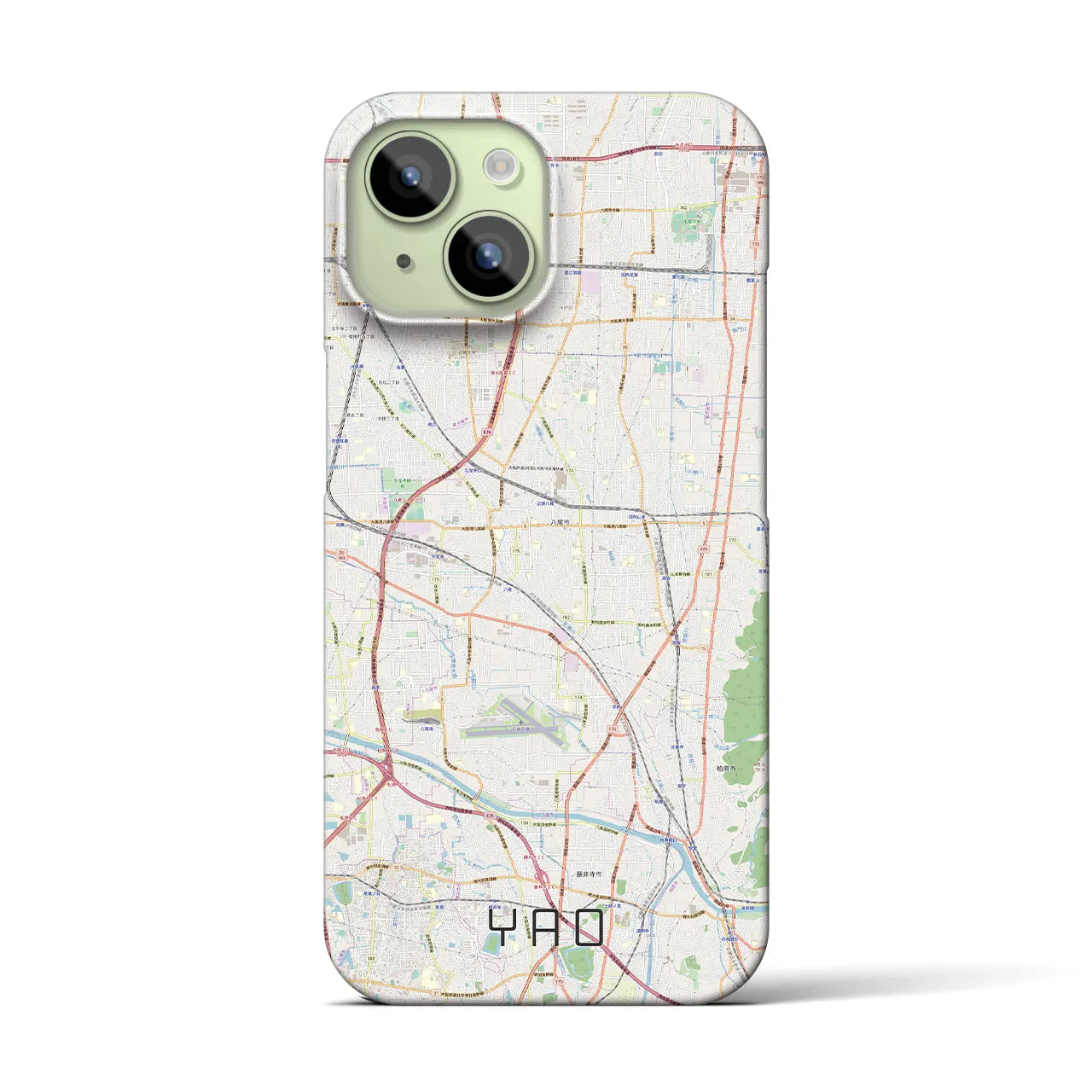 【八尾(大阪府)】地図柄iPhoneケース(バックカバータイプ)