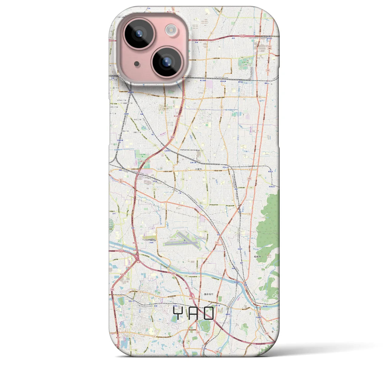 【八尾(大阪府)】地図柄iPhoneケース(バックカバータイプ)