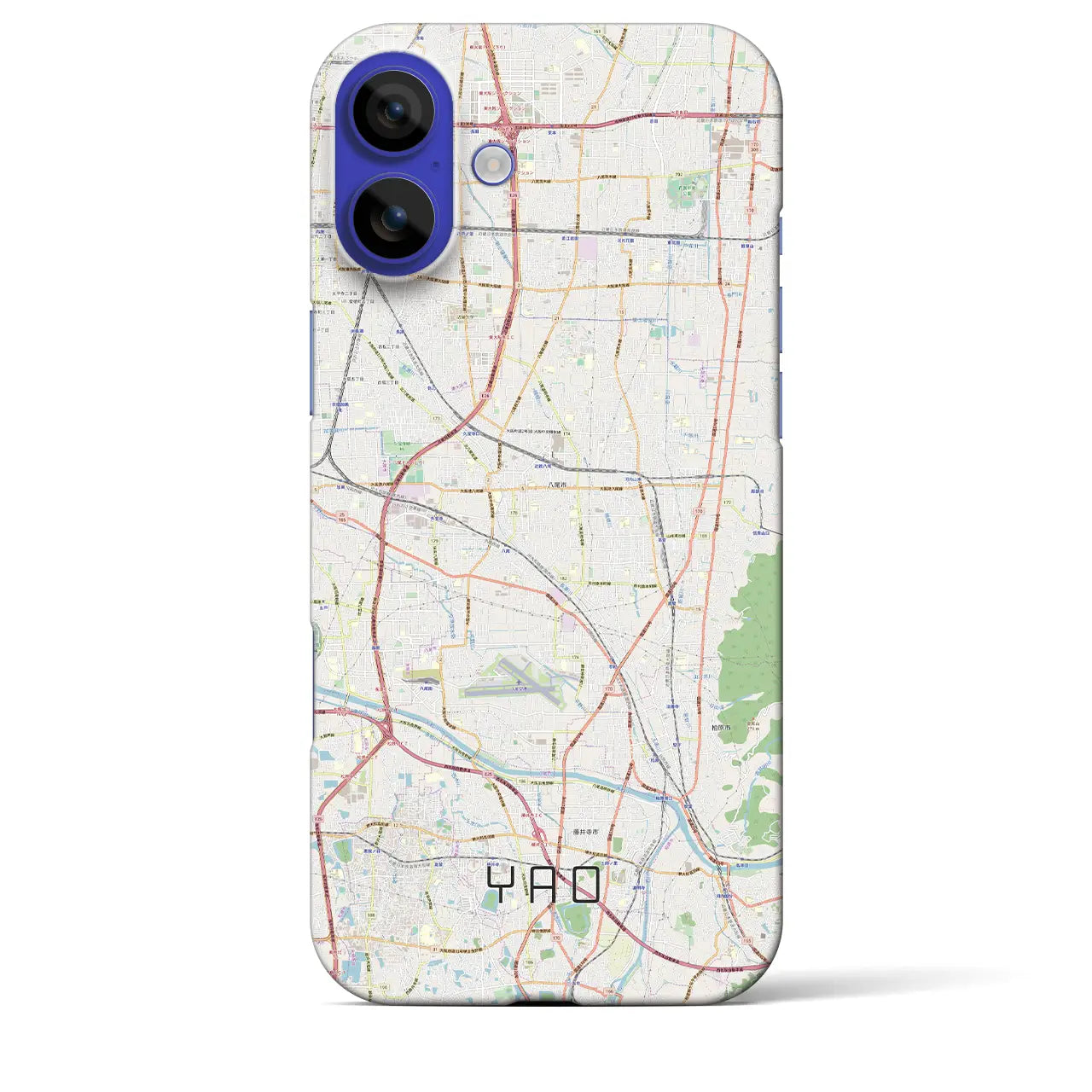 【八尾(大阪府)】地図柄iPhoneケース(バックカバータイプ)ナチュラル・iPhone 16 Pro Max 用
