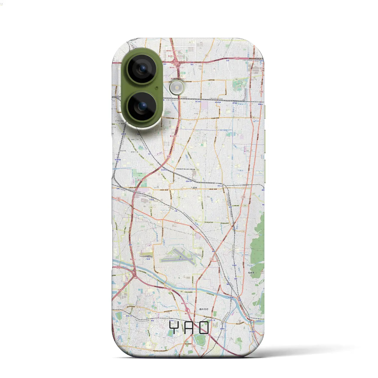 【八尾(大阪府)】地図柄iPhoneケース(バックカバータイプ)