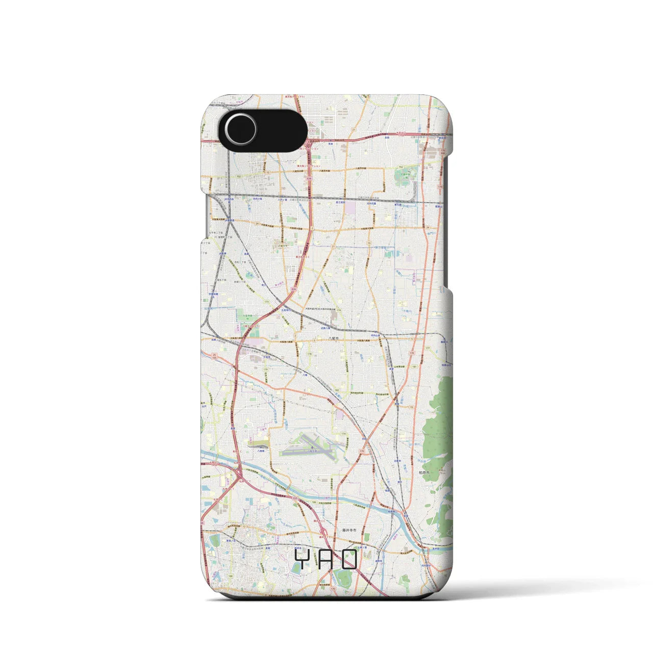 【八尾(大阪府)】地図柄iPhoneケース(バックカバータイプ)