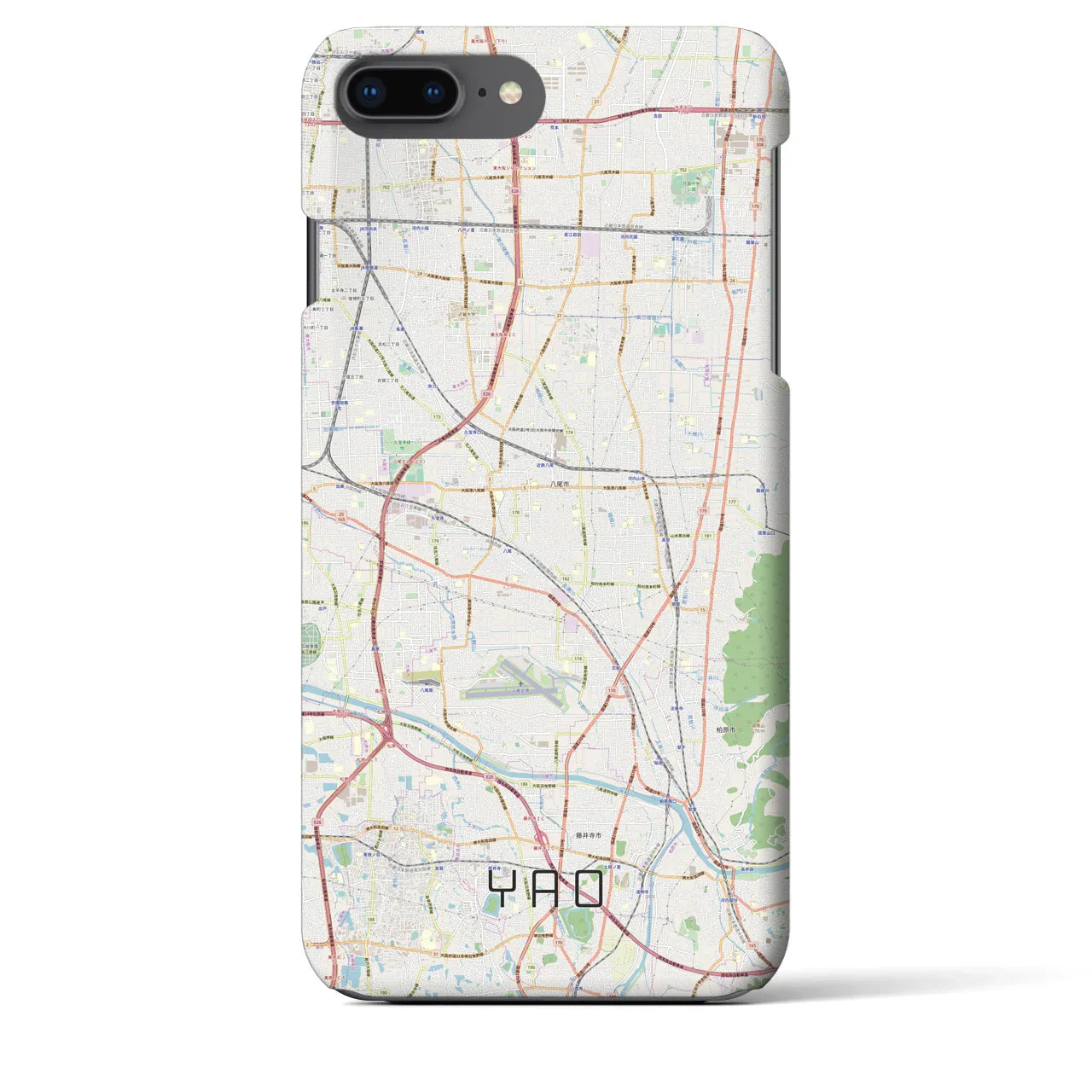 【八尾(大阪府)】地図柄iPhoneケース(バックカバータイプ)