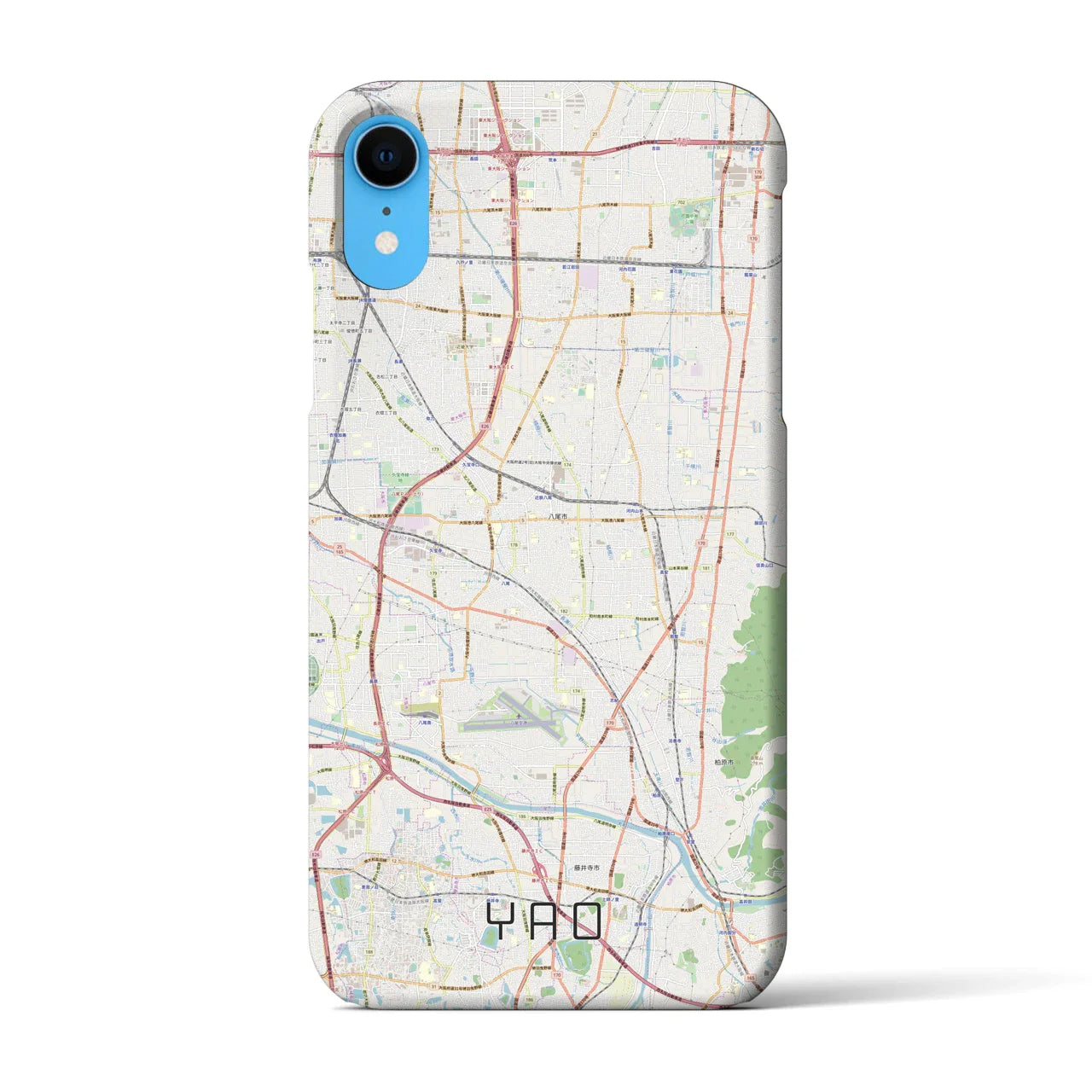 【八尾(大阪府)】地図柄iPhoneケース(バックカバータイプ)