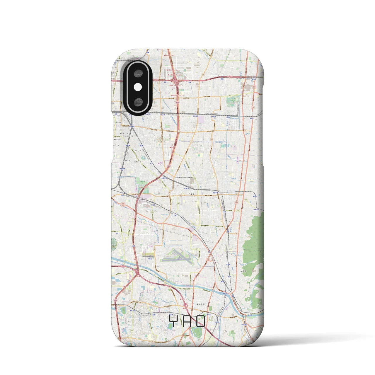 【八尾(大阪府)】地図柄iPhoneケース(バックカバータイプ)