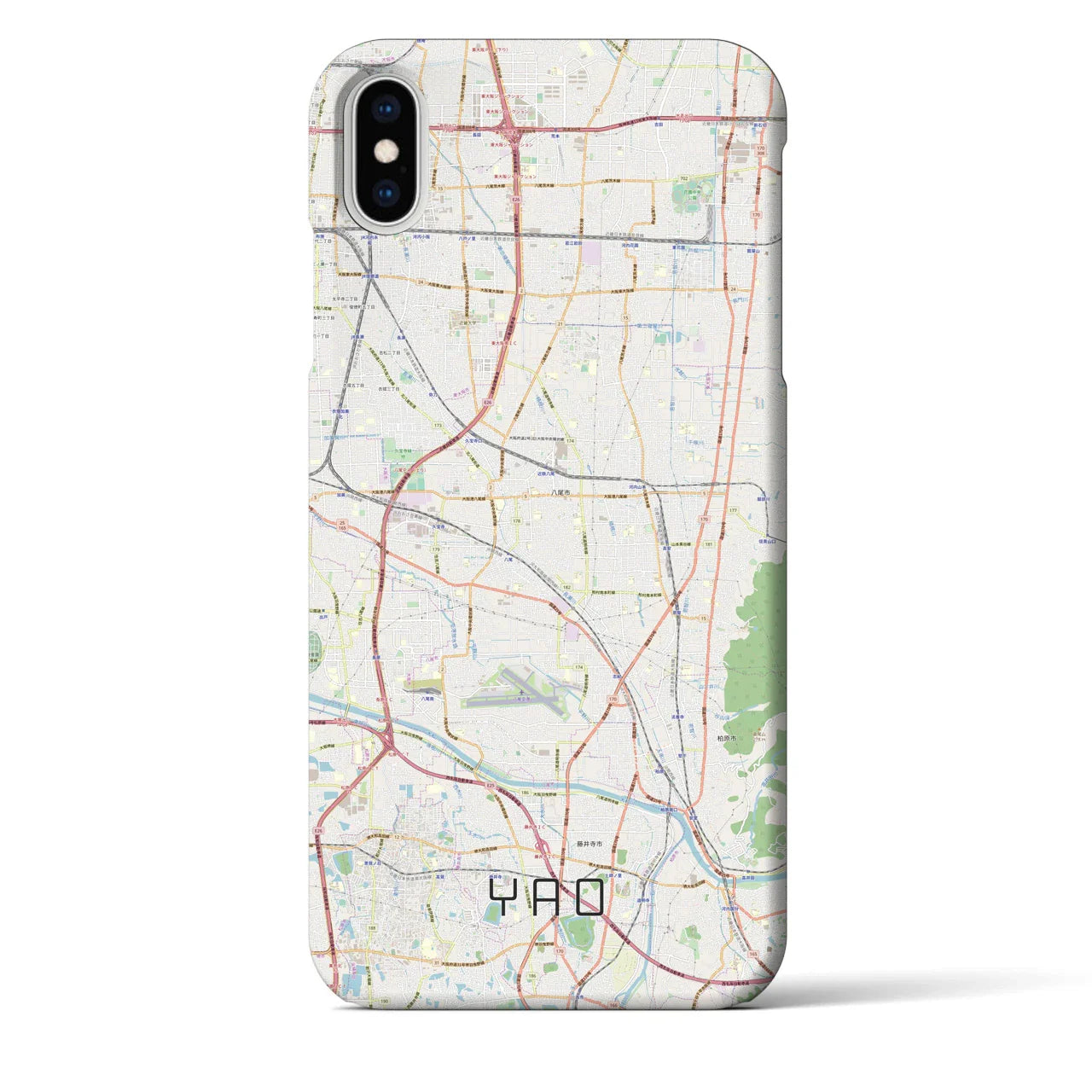 【八尾(大阪府)】地図柄iPhoneケース(バックカバータイプ)