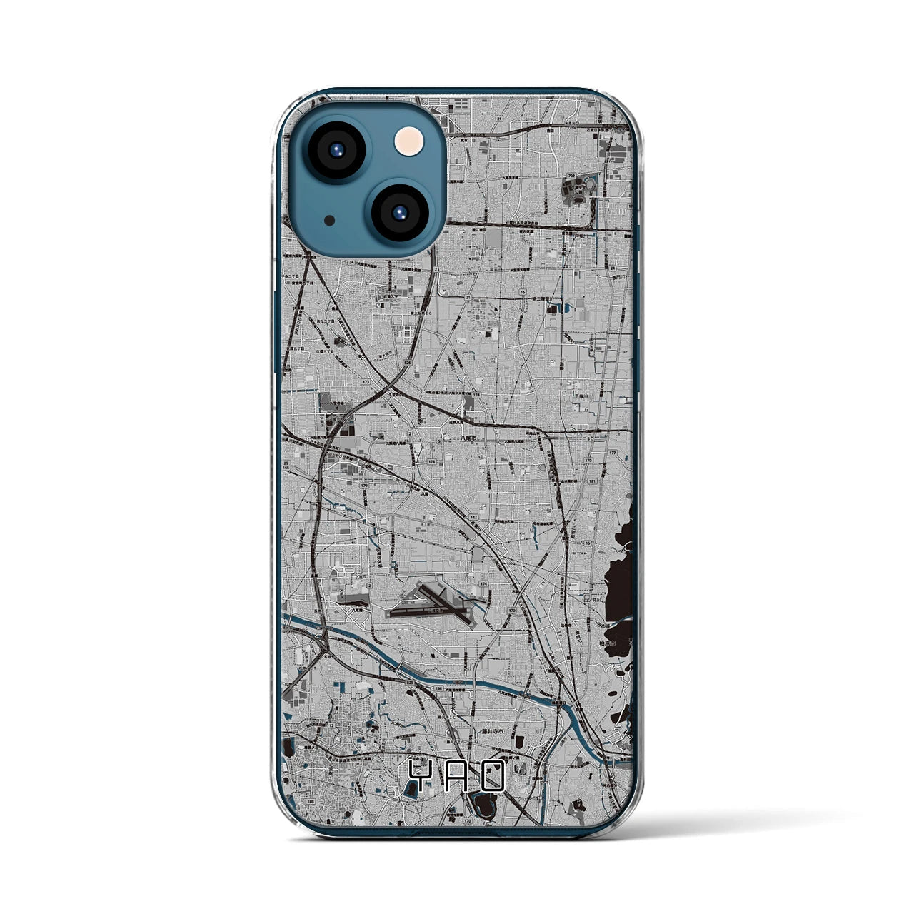 【八尾(大阪府)】地図柄iPhoneケース(クリアタイプ)