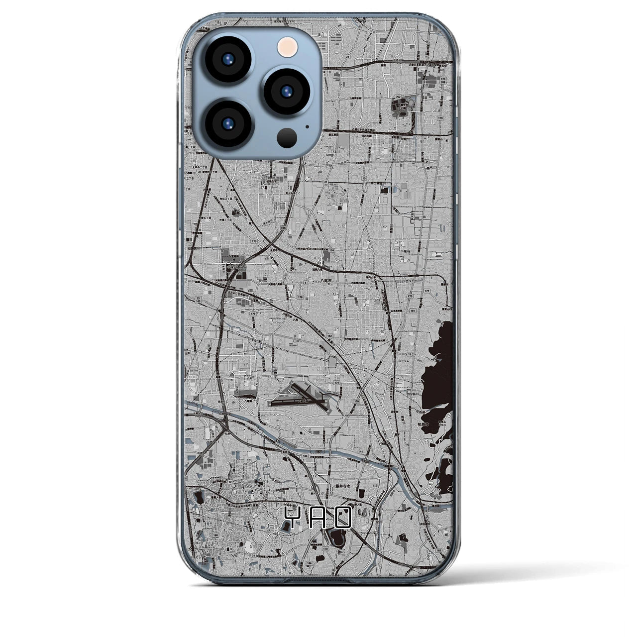 【八尾(大阪府)】地図柄iPhoneケース(クリアタイプ)