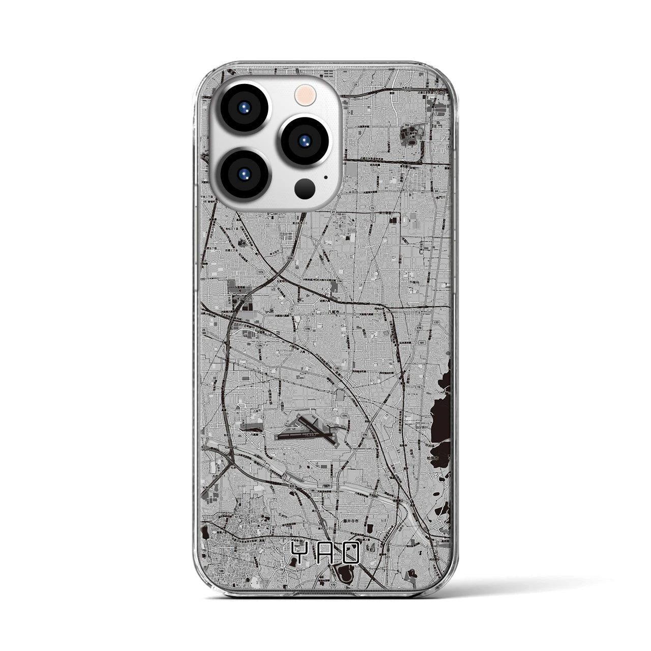 【八尾(大阪府)】地図柄iPhoneケース(クリアタイプ)