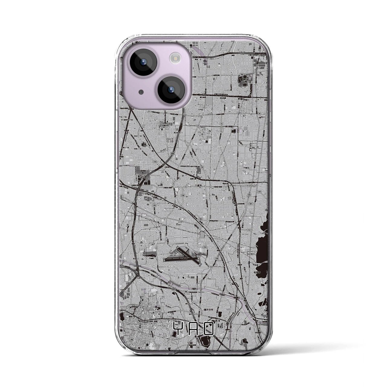 【八尾(大阪府)】地図柄iPhoneケース(クリアタイプ)