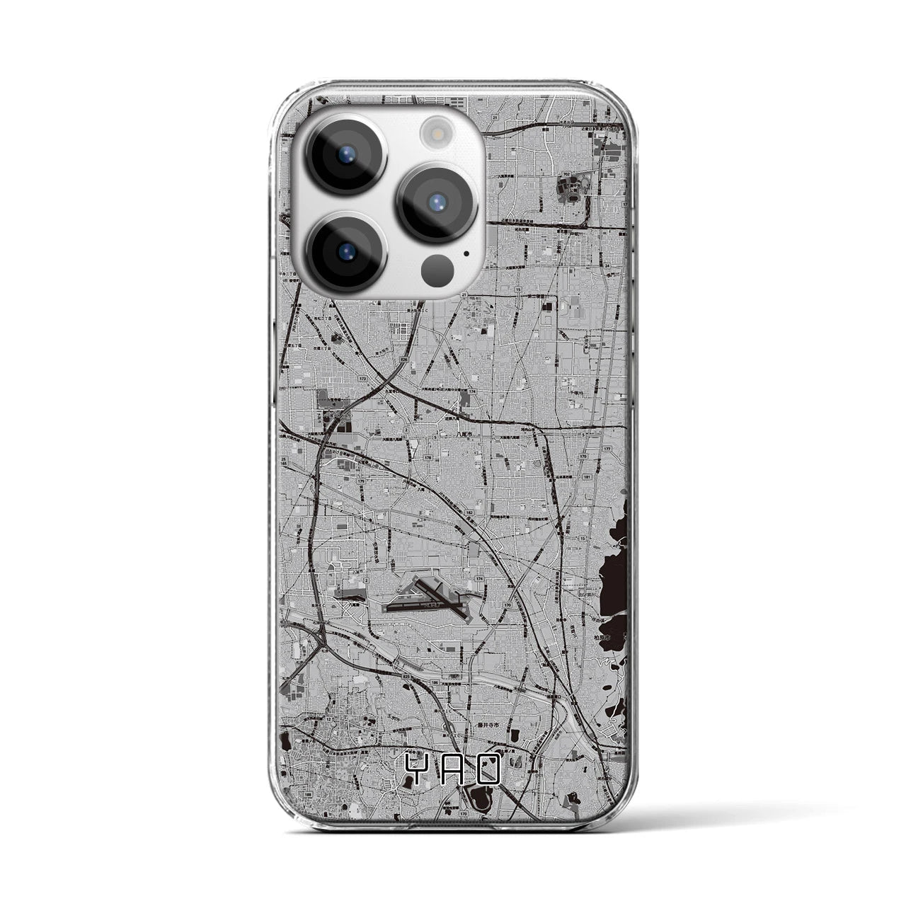 【八尾(大阪府)】地図柄iPhoneケース(クリアタイプ)