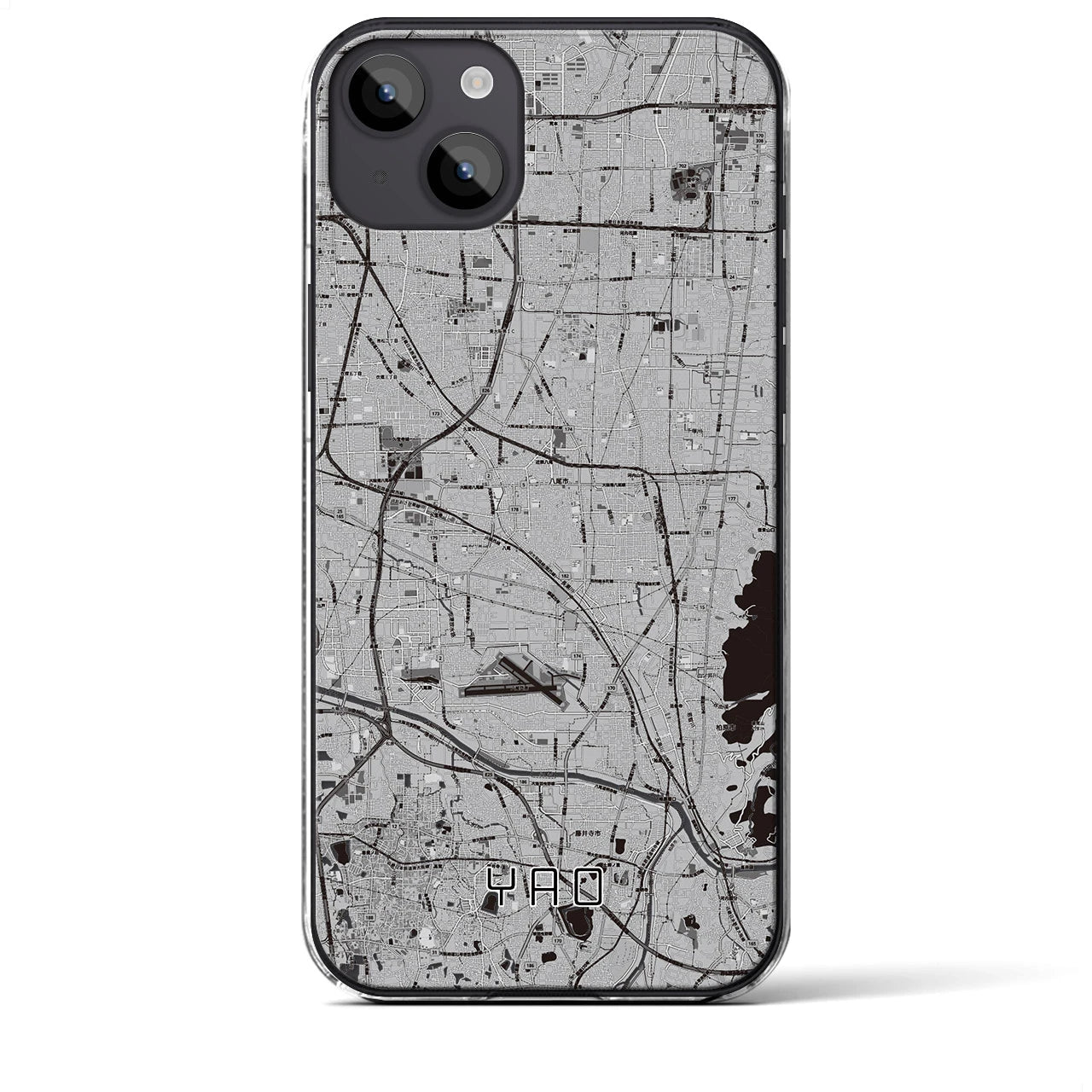 【八尾(大阪府)】地図柄iPhoneケース(クリアタイプ)