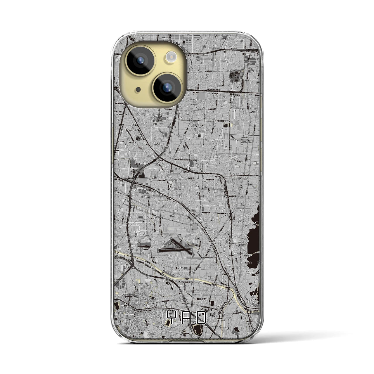 【八尾(大阪府)】地図柄iPhoneケース(クリアタイプ)