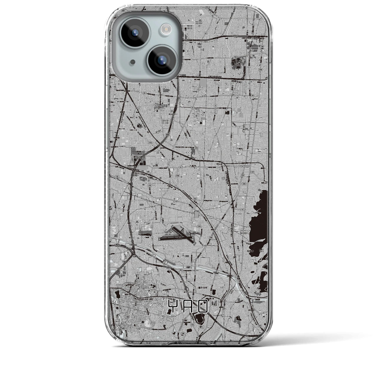 【八尾(大阪府)】地図柄iPhoneケース(クリアタイプ)