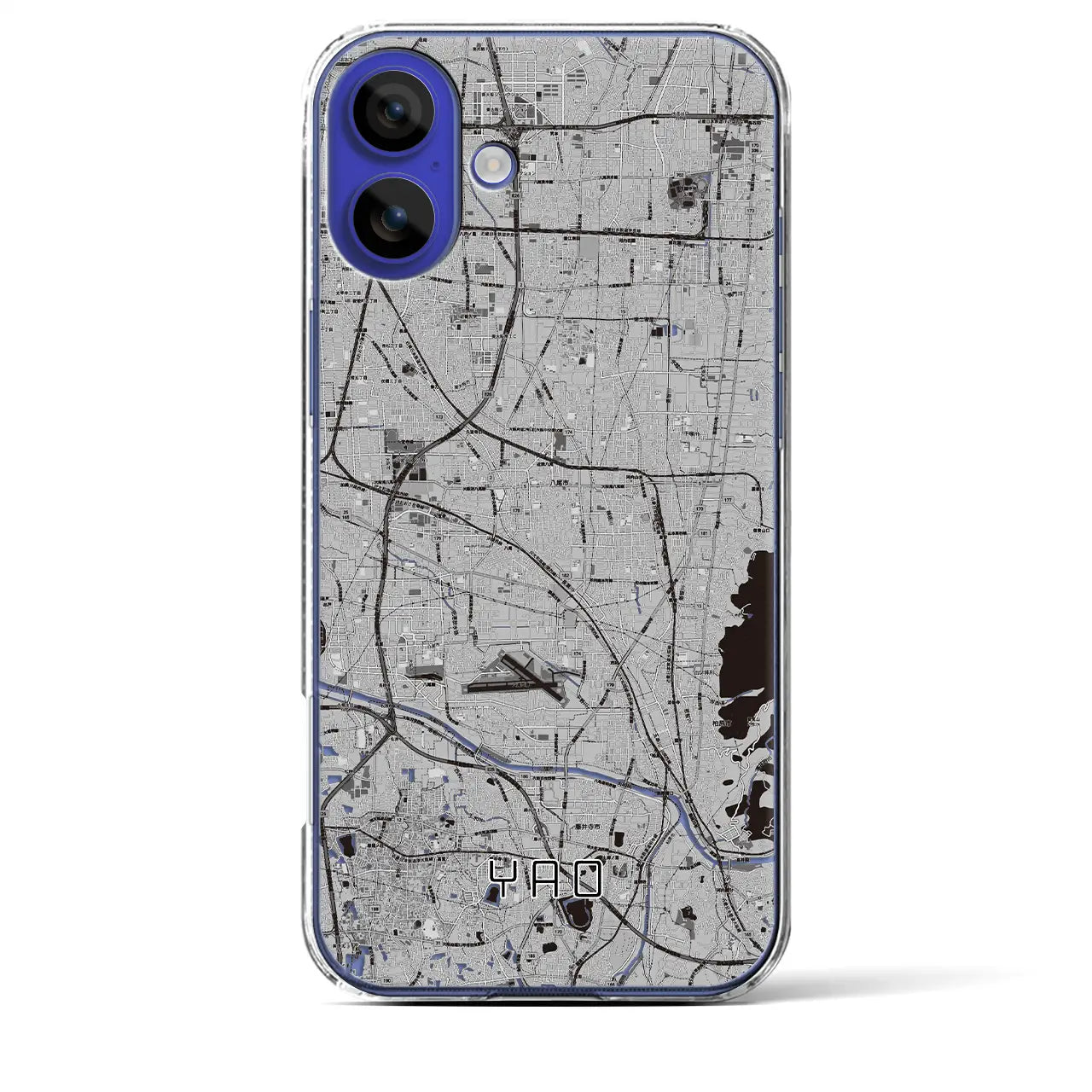 【八尾(大阪府)】地図柄iPhoneケース(クリアタイプ)