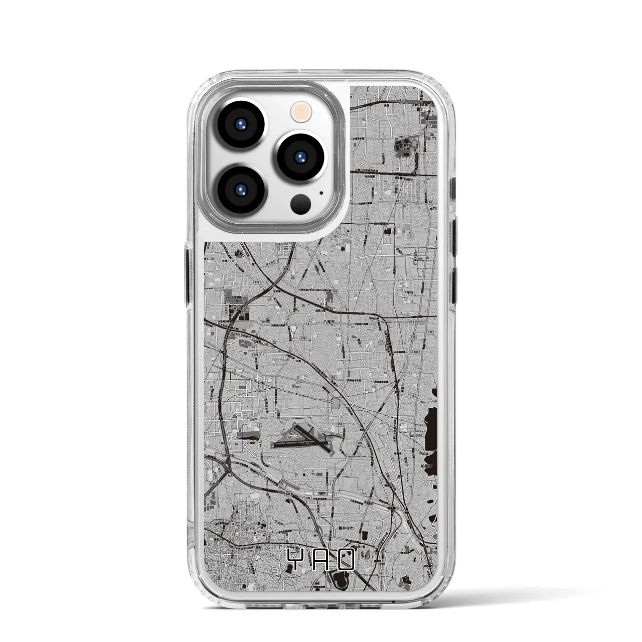 【八尾(大阪府)】地図柄iPhoneケース(MagSafeタイプ)