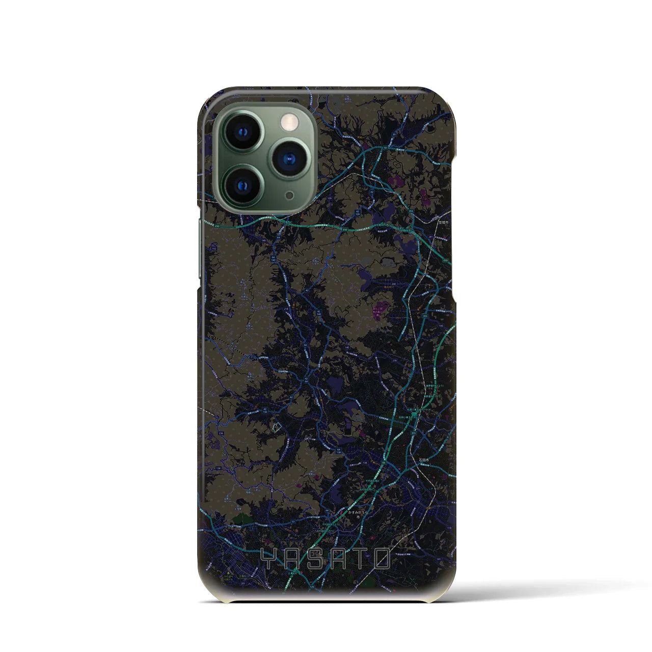 【八郷(茨城県)】地図柄iPhoneケース(バックカバータイプ)